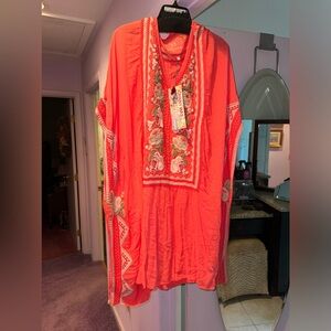 NWT!! Johnny Was Size L Pink Embroidered Poncho💕